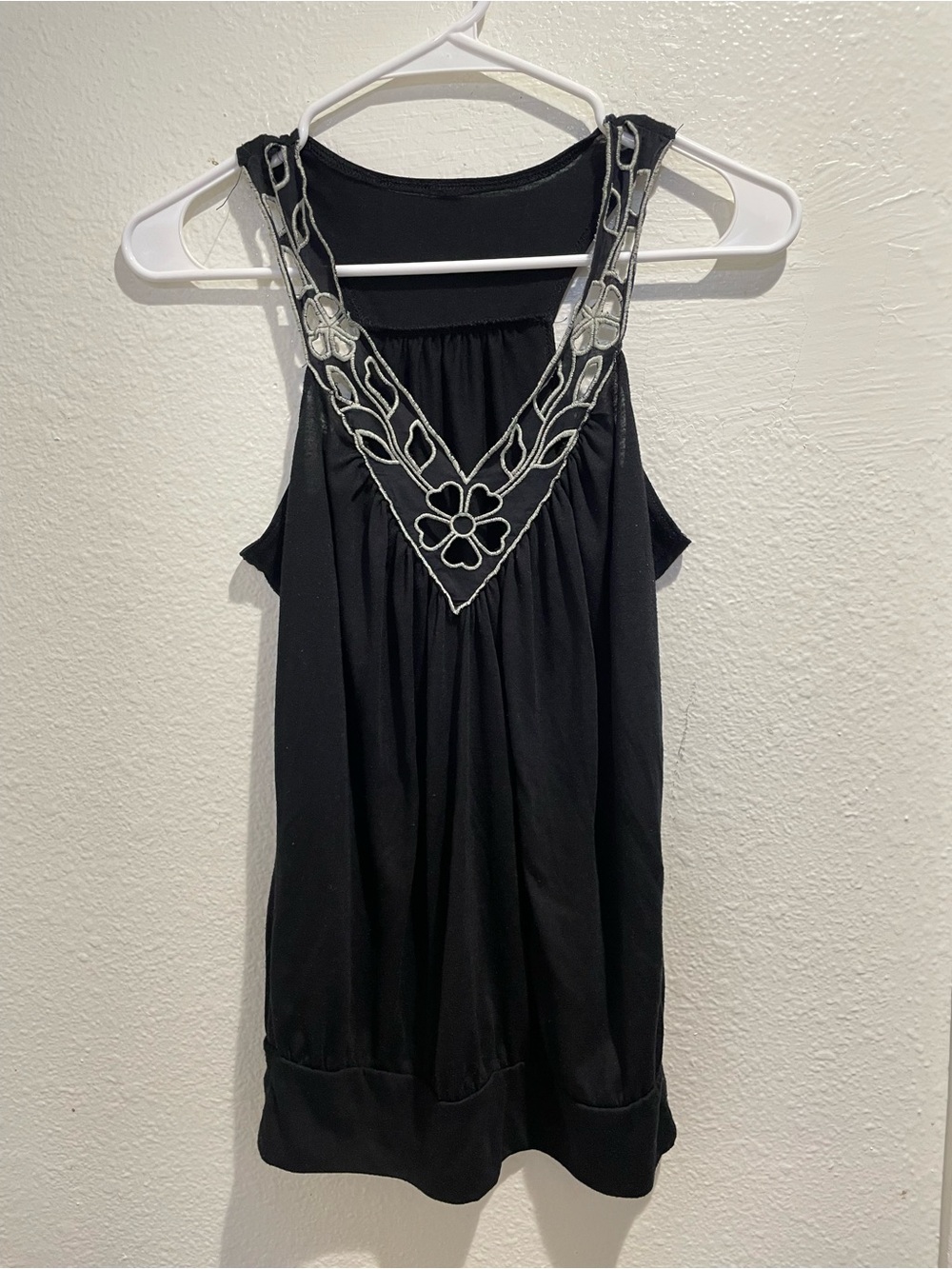 🖤 Vtg Y2K Cyber Grunge Cutout Eyelet Babydoll Tank Top • XS / S